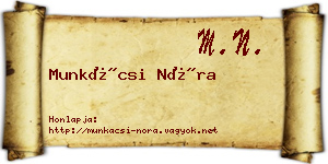Munkácsi Nóra névjegykártya